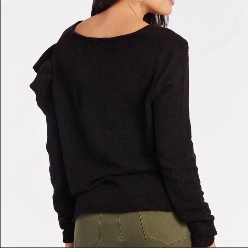 John + Jenn Side Ruffle Wool Blend Sweater - Picture 2 of 6